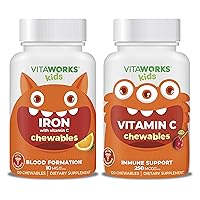Kids Iron 10mg + Vitamin C Chewables + Vitamin C 250mg Chewables Bundle