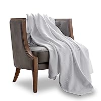 Vellux 100% Cotton Blanket - Soft, Breathable, Cozy & Lightweight Thermal Blanket – All-Season Twin Size Blanket Perfect for Layering Bed, Couch & Sofa - Hotel Quality (66 x 90 Inch, White)