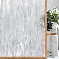 VELIMAX Frosted Window Privacy Film Non Adhesive Window Cling Removable Glass Covering Clear Water Opaque Window Film for Home Anti UV 35.4x118 inches