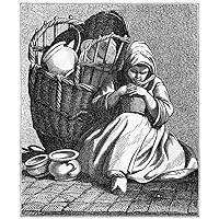 Paris Pottery Vendor Na Woman Selling Pottery On The Streets Of Paris France Engraving 1875 After An Etching By Edm Bouchardon C1740 Poster Print by (24 x 36)