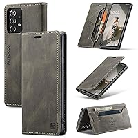 for Samsung Galaxy A52 4G/5G Case, Vintage Wallet Case Card Holder Kickstand Built-in Magnetic Flip Folio Leather Case for Galaxy A52 - Coffee Brown