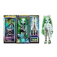 Rainbow Vision Shadow High Neon Shadow- Harley Limestone (Neon Green) Posable Fashion Doll. 2 Designer Outfits to Mix & Match, Rock Band Accessories Playset, Great Toy Gift Kids 6-12 Years & Collector