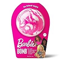 DA BOMB Bath Barbie Swirl Bath Bomb, 7oz, Pink/White