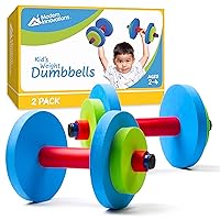 Modern Innovations Kids Weight Set (2 Pack) Toy Dumbbells, Baby Dumbbell Workout Weights, Fun Fitness and Exercise Equipment for Toddlers - Blue, Green, Red…