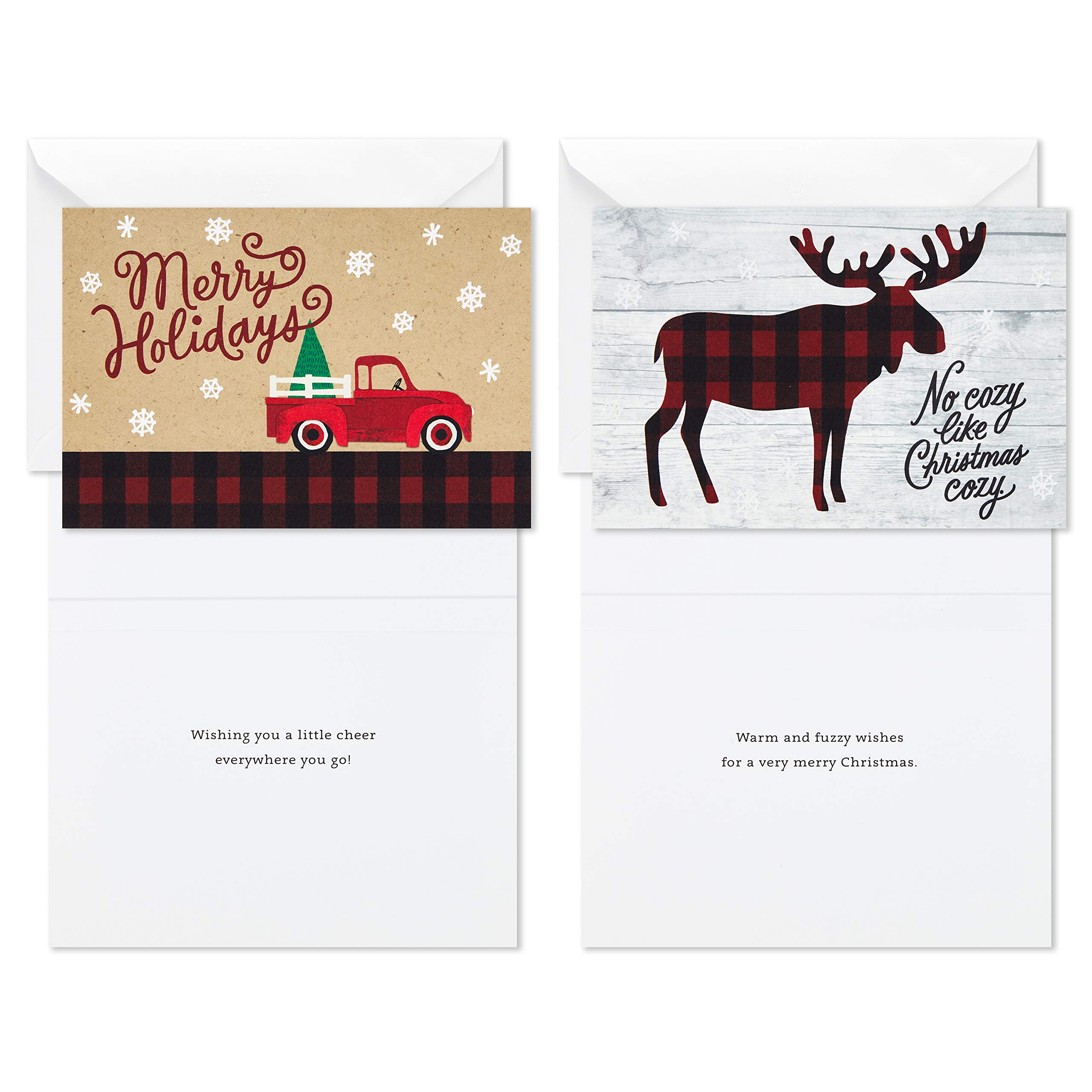 Hallmark Boxed Christmas Cards Assortment, Rustic Holidays (6 Designs, 24 Cards with Envelopes)