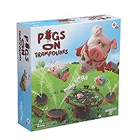 Pigs on Trampolines - Kids Board Game and Family Game - Skill & Action - Bounce Flying Pigs into Mud - 2 to 3 Players - for Boys, Girls, and Kids Ages 6+