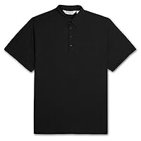 Classics Big and Tall Tone On Tone Pocket Knit Shirt (Black 6X-T)