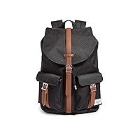 Herschel Dawson Backpack, Black/Tan Synthetic Leather, Classic 20.5L