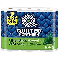 Quilted Northern Ultra Soft & Strong Toilet Paper, 9 Mega Rolls = 36 Regular Rolls White