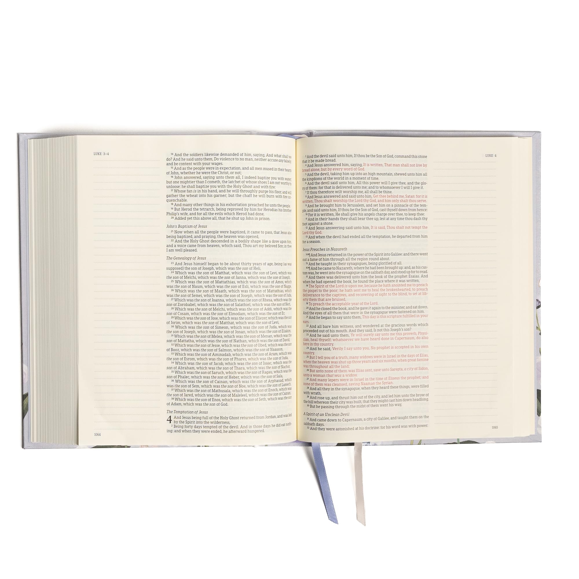 CSB Notetaking Bible, Large Print Hosanna Revival Edition, Lavender/Peach Cloth-Over-Board, Black Letter, Single-Column, Journaling Space, Reading Plan, Easy-to-Read Bible Serif Type