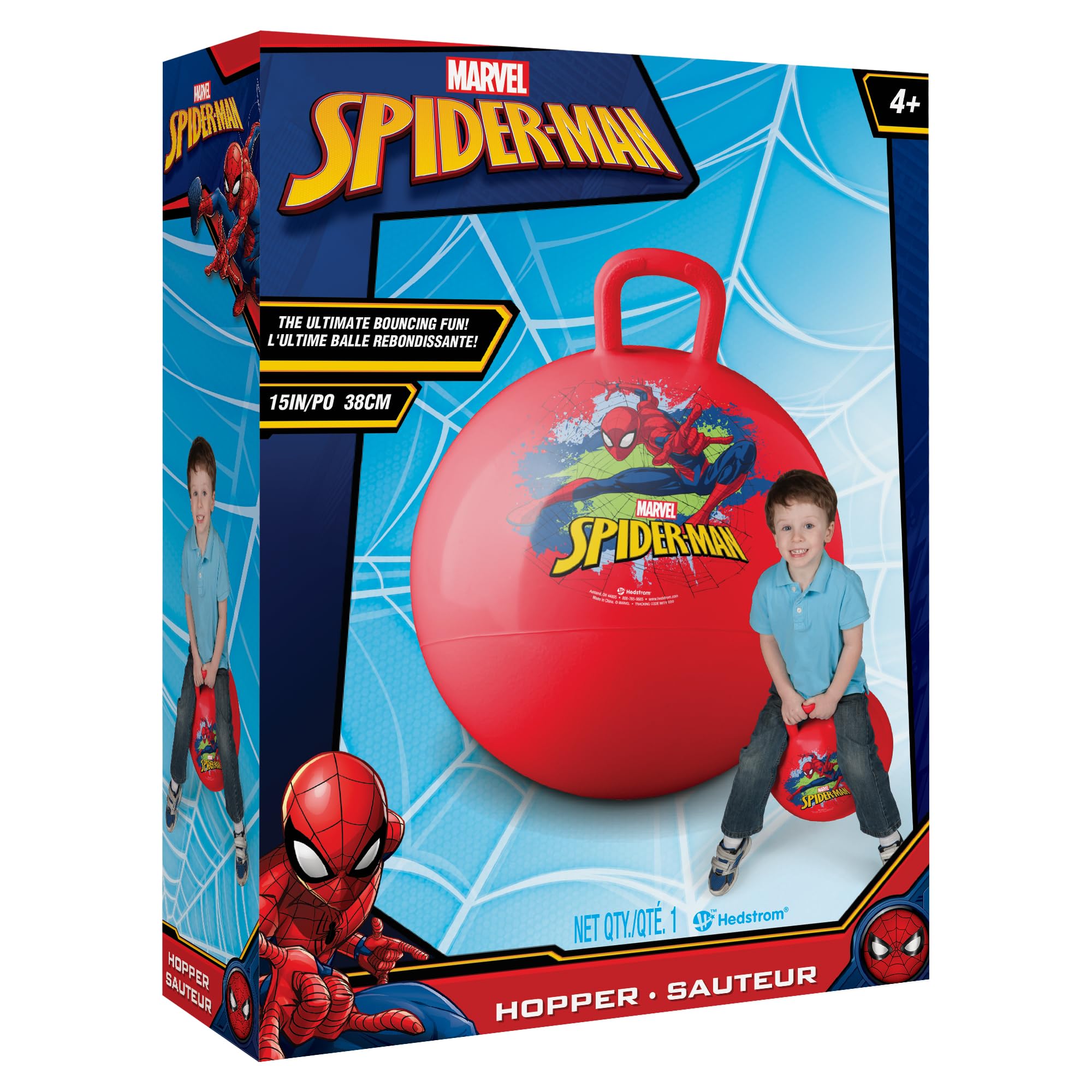 Hedstrom Marvel Spiderman 15 Inch Hopper Ball, Jumping Ball for Kids 55-97064