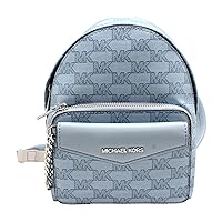 Michael Kors Maisie XS 2IN1 Backpack Wallet Bag Jacquard Leather Pale Blue
