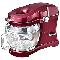 Kenmore Elite Ovation 5 Qt Stand Mixer, 500 Watt 10-Speed Motor, Revolutionary Pour-In Top, Tilt Head, Beater, Whisk, Dough Hook, Planetary Mixing, 360-Degree Splash Guard, Glass Bowl with Lid, Red
