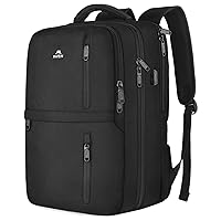 MATEIN Carry on Backpack, 40L Flight Approved Large Travel Laptop Backpack with USB Charge Port, 17 Inch Water Resistant Luggage Computer Daypack College Overnight Weekender Bag for Men & Women, Black