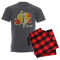CafePress Retro Hula Girl Men's Charcoal Pajamas Men's Novelty Pajamas