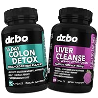 Colon & Liver Cleanse Detox Support Supplement - 15 Day Intestinal Cleanse Pills & Probiotic for Bloating & Daily Constipation Relief - Milk Thistle Dandelion Caps & Aid Gallbladder Supplements