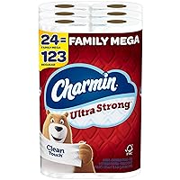 Ultra Strong Clean Touch Toilet Paper, 24 Family Mega Rolls = 123 Regular Rolls