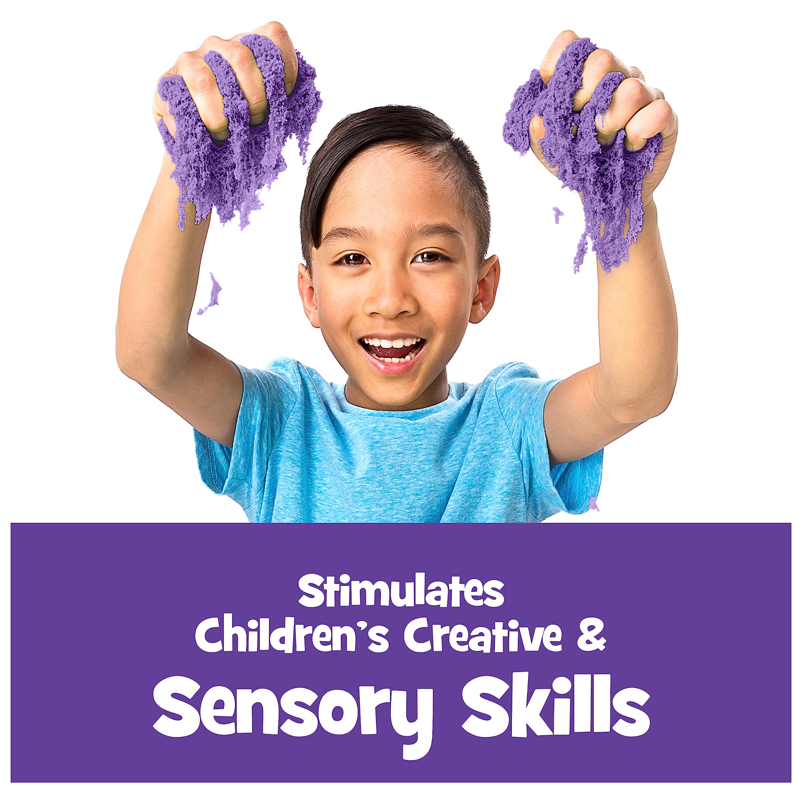 Kinetic Sand, The Original Moldable Sensory Play Sand Toys for Kids, Purple, 2 lb. Resealable Bag, Ages 3+