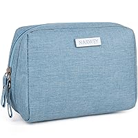 Narwey Small Makeup Bag for Purse Travel Makeup Pouch Mini Cosmetic Bag for Women (Small, Sky Blue)