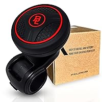 BL Steering Wheel Knob Spinner - Universal Non-Slip Fit, ABS & Premium Silicone Finish Suicide Knob with Metal Ball Bearing - Ideal for Cars, Trucks, Boats (Silicone Red)