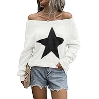 Blooming Jelly Women's Off The Shoulder Sweaters Cute Fall Tunic Tops Knitted Pullover Sweater