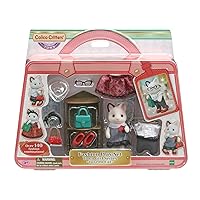 Calico Critters Fashion Playset Tuxedo Cat, Dollhouse Playset with Figure and Fashion Accessories