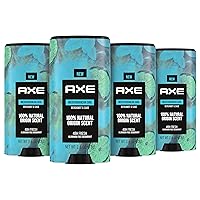 AXE Deodorant stick for men Mediterranean Cool, Aluminum Free deodorant with 100% Natural Origin scent And Infused With Essential Oils, 2.6 Ounce (Pack of 4)