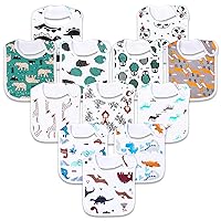 Baby Bibs Soft and Absorbent Organic Cotton Bandana Drool Bibs Set for Boys Girls Newborn 0-36 Months