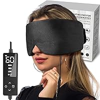 Heated Eye Mask for Dry Eyes and Sinus Relief, Ultra Soft Face Heating Pad for Migraine, Tension Headache, TMJ Pain Relief (Black)