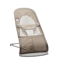 BabyBjörn Bouncer Balance Soft, Light Grey Frame, Mesh, Gray Beige/White (005144US)