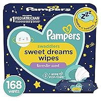 Pampers Swaddlers Sweet Dreams Baby Wipes, Soothing Lavender, 3 Flip-Top Packs (168 Wipes Total)