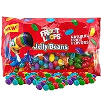 Froot Loop Flavored Gourmet Jellybeans, Bulk Multicolored Fruit Cereal Flavored Jelly Beans, Candy Basket Fillers, 12 Ounces