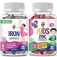 Zinc Gummies for Kids & Iron Gummies for Adults, Iron Vitamins with Vitamin C