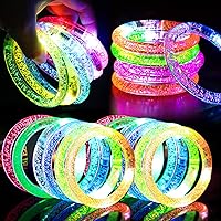 TURNMEON 30 Pack LED Bracelets Light Up Toys Birthday Gifts Party Supplies, 6 Color Glow Sticks Bracelets Glow In the Dark Party Favors Boys Girls Classroom Prizes Toys, Goodie Bags Stuffers