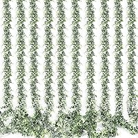 Whonline 10 Packs Eucalyptus Garlands 57ft Artificial Greenery Garland, Fake Hanging Vines for Wedding Backdrop Arch Table Wall Party Home Decor