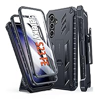 FNTCASE for Samsung Galaxy S23-FE Case: S23fe Phone Case Drop Protection Rugged Belt-Clip Holster & Kickstand Military Grade Matte Textured Bumper TPU Shockproof Durable Protective Cover