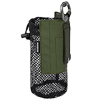 BASSDASH Water Bottle Pouch with Molle Straps Belt Clip Carabiner Foldable  Mesh Holder Bag for Travel