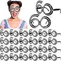 24 Pairs 60th Birthday Glasses Number Crystal Frame Costume Sunglasses Novelty Eyewear Photo Booth Props Party Favors