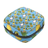 Portable Menstrual Pad Bags, Large Capacity Sanitary Napkin Storage Bag, First Period Kit for Girls Women, Zipper Nursing Pad Holder Fruit Design
