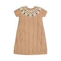 Hope & Henry Girls' Cable Knit Peter Pan Collar Sweater Dress