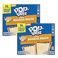 Pop Tarts Frosted Flavor Banana Bread Toaster Pastry Snack Bundle (2 Boxes With SimplyComplete Conversion Chart) Value Pack Breakfast Meal with Friends Family Kids or Gatherings