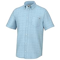 HUK Men's Kona Pattern Short Sleeve Fishing Button Down Shirt