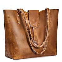 S-ZONE Genuine Leather Tote Bag for Women with Purse Organizer Large Shoulder Handbags Work