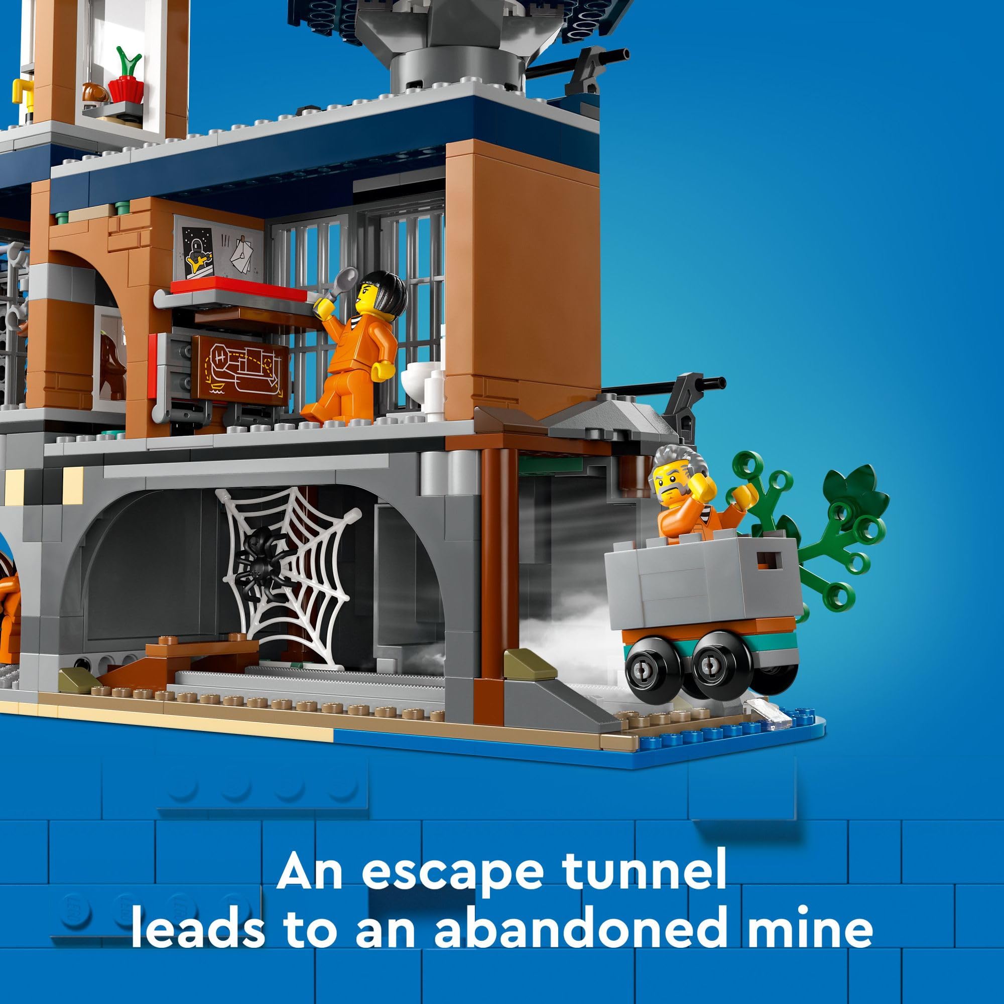 LEGO City Police Prison Island Toy Building Set, Birthday Gift for Boys and Girls Ages 7 Plus, Imaginative Play, Helicopter Toy, Boat Toy and Dinghy, 7 Minifigures with Dog and Shark Toy, 60419