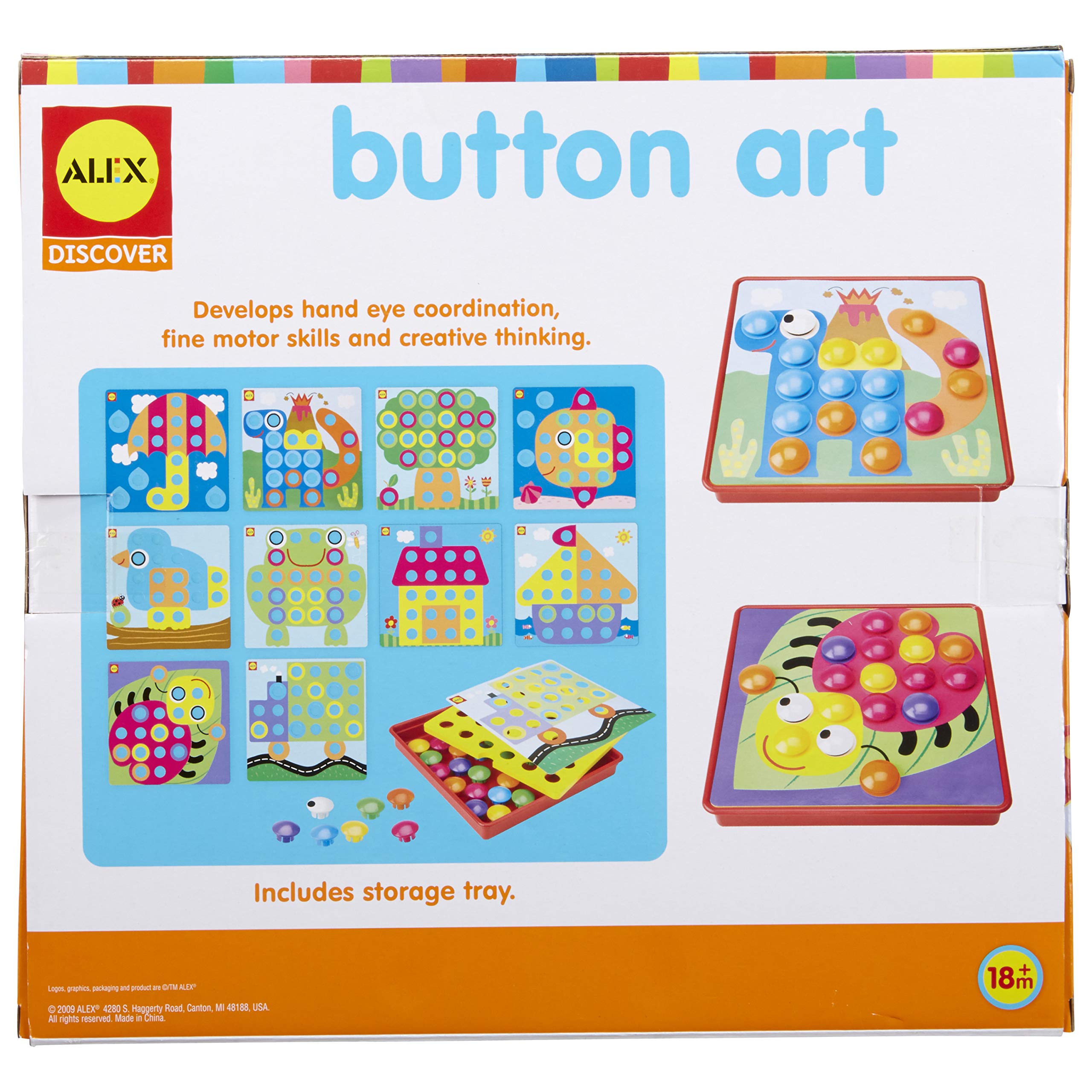 Alex Discover Button Art Activity Set Kids Art and Craft Activity, 56pieces