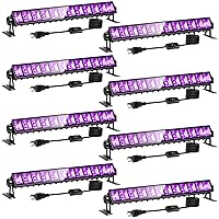 8 Pack 40W LED Black Light Bar, Blacklight with Switch+Plug+6ft Cord, Each Light Up 24x24ft, Black Lights for Glow Party, Halloween, Bedroom, Body Paint, Stage Lighting, Fluorescent Party