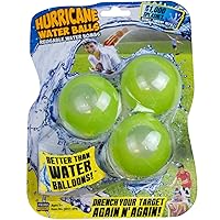Prime Time Toys Hurricane Reusable Water Balls – 3-Pack Reusable Water Balloons for Kids Age 5+ – Silicone Water Balloons with Self Sealing Quick Fill, Refillable Water Balloons, Safe No Magnets