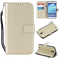 Smartphone Flip Cases For Samsung Galaxy S4 Case ,for Samsung Galaxy S4/9500 Wallet Case ,Card Slots Stand Magnetic Closure, Protective PU Leather [Shockproof TPU] Flip Cover w Wrist Strap Lanyard Fli
