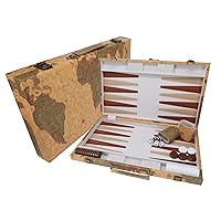 WE Games Map Design Backgammon Set - 18 Inch with Screen Printed Points