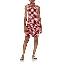 Star Vixen Women's Petite Rouched Sweetheart Neckline Stretch Ity Bodycon Dress, red/White dot, PXL